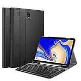 Fintie Keyboard Case for Samsung Galaxy Tab S4 10.5 2018 Model SM-T830/T835/T837, Slim Shell Lightweight Stand Cover with Detachable Wireless Bluetooth Keyboard, Black
