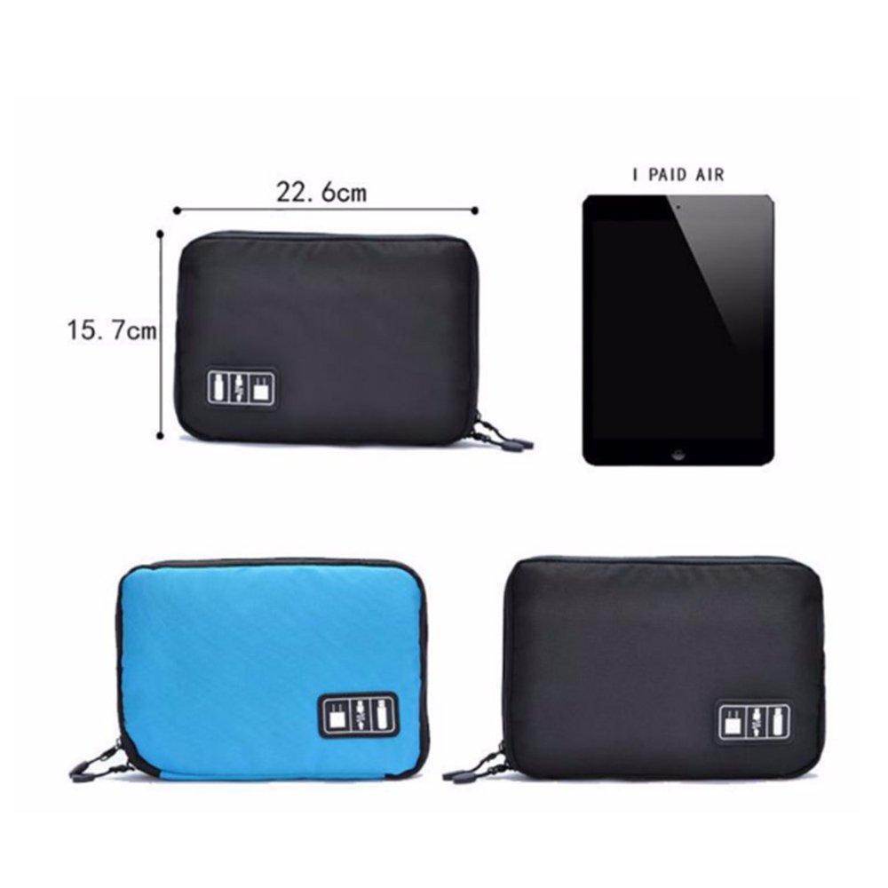 Waterproof Outdoor Travel Kit Nylon Cable Holder Bag,cable tidy bag,cables bag,camera accessories bag,Electronic Accessories usb drive storage case Camping Hiking Organizer Bag,External Hard Drive Carry Case. (black)