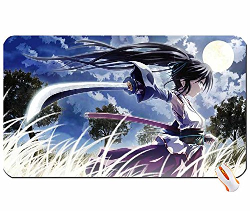 Space Clouds Trees Vocaloid Night Hatsune Miku Moon Grass Ribbons Big Mouse Pad Dimensions:60X35X0.2 CM