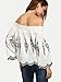 Floerns Women's Long Sleeve Off Shoulder Boho Blouse Top White L