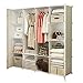KOUSI Portable Closet Wardrobe Closets Clothes Wardrobe Bedroom Armoire Storage Organizer with Doors, Capacious & Sturdy, 10 Cubes 2 Hanging Clothes