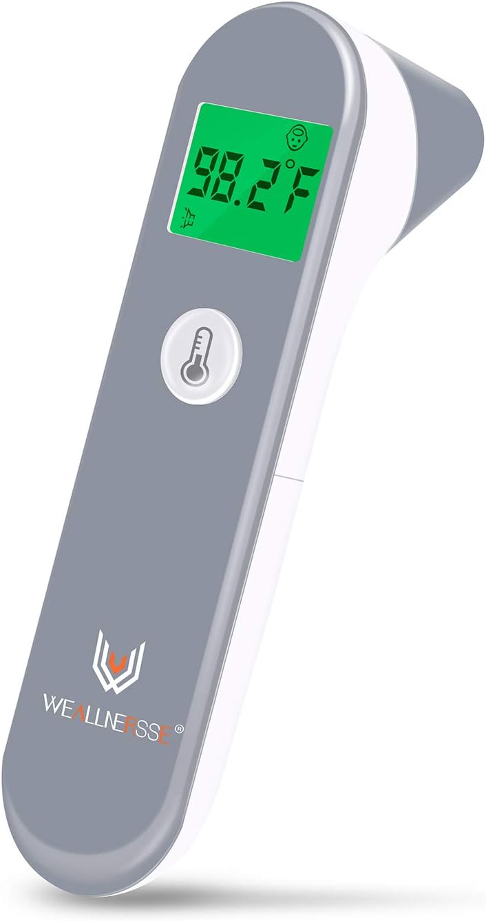 WEALLNERSSE Body Fever Thermometer Digital Infrared Ear and Forehead 2 in 1 for Adult, Baby, Child and Kid Non-Contact