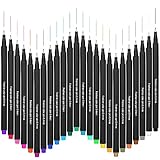 24 Pieces Colored Pens, 0.4mm Fineliner Drawing Journal Pens, Porous Fine Point Markers, Perfect for Coloring Book & Calendar Note Coloring Art Projects or Journal Supplies