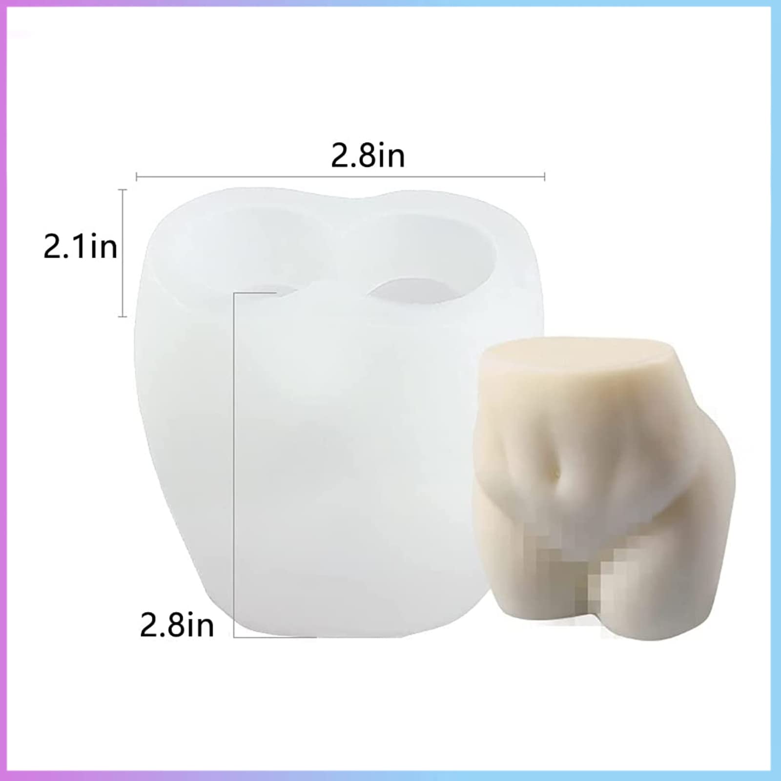 TOPYS Sexy Curvy Butt Silicone Body Mold Women Figure 3D Mould Female Bottom Body Mould for Resin Pendant Plaster Carving Candle