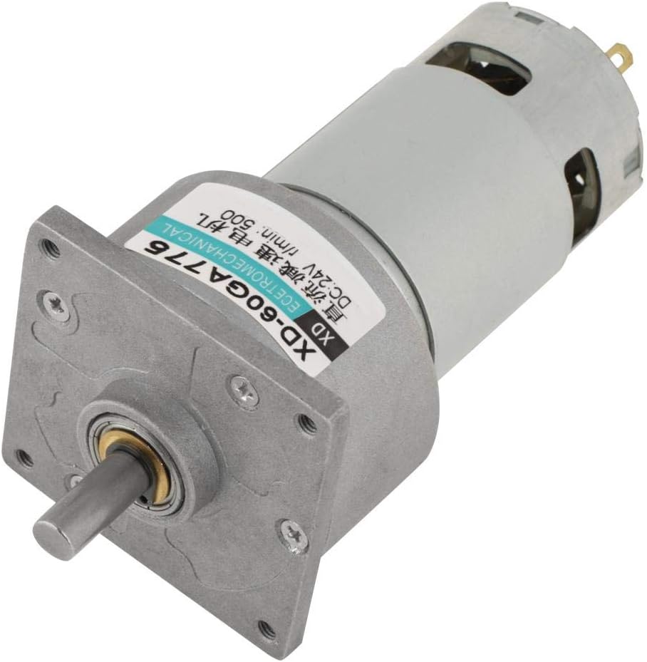 DC Metal Gear Motor,DC12V/24V 35W Micro DC Metal Gear Motor Speed Adjustable CW/CCW(24V 500rpm)