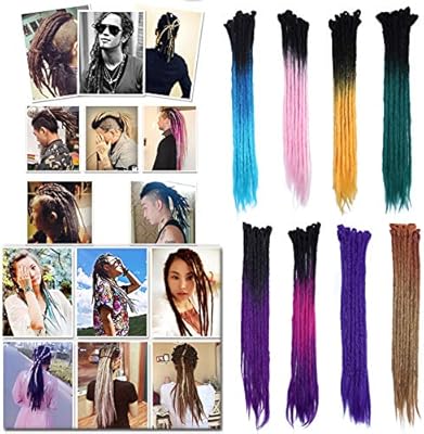 Ombre Dreadlocks Black To Dark Blue To Sky Blue Hair Extensions