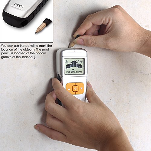 Stud Finder Wall Scanner, 4 in 1 Electric Stud Sensor Beam Finders Wall Detector Center Finding with HD LCD Display and Audio Alarm, Accurate and Fast Location for Studs/Wood/Metal/Live AC Wires - Thumbnail 3