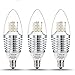 3 Pack LOHAS Dimmable LED Candelabra Bulb, 7 Watt Soft White 3000K, 65-70 Watt Light Bulbs Equivalent, E12 Candelabra Base,120V 680 Lumens, Torpedo LED Bulbs for Home Light