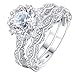 Newshe Vintage Engagement Rings Wedding Set for Women 925 Sterling Silver 3ct Round White Cz Sz 5-10