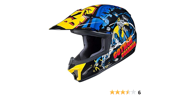 Amazon.com: HJC Helmets Youth CL-XY 2 Casco - Batman (grande)  (negro/amarillo/azul) : Automotriz
