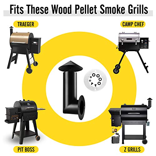 WADEO Pellet Grill Smoke Stack Replacement for Pit Boss, Traeger, Camp