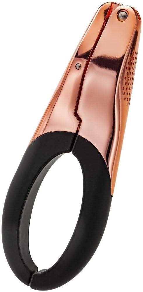 Stellar Copper Finish Garlic Press, One Piece Garlic Crusher and Mincer, Softgrip Non-Slip Handles Fully Guaranteed