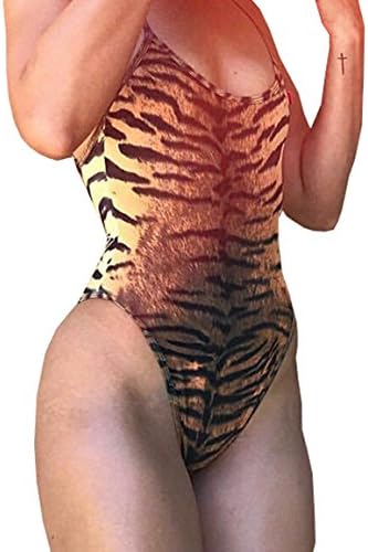 Sexy Tiger Leopard Stripped Print V Neck Bodysuits Backless Spaghetti Strap Body Shaping Jumpsuits