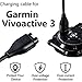 QIBOX Compatible Garmin Vivoactive 3 / Instinct Charger & Charger Port Protector, 2-Pack USB Charging Cable Silicone Dust Plugs Compatible Garmin Fenix 5 5S 5X / Forerunner 935 / Approach S60