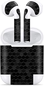 Bloom Skins for Apple AirPods 2 / AirPods 2nd Generation | Luxury Black Honeycomb Protective 3M Vinyl Skin Decal Wrap Film Premium Ultra Slim Cover Sticker with 3D Texture | Made in USA