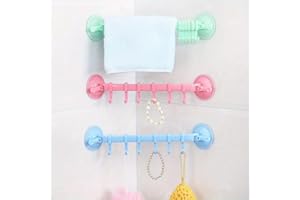 1 Pc Strong Suction Cup Six Hooks, No Punching Toilet Bathroom Towel Hanger, Clothes Hook, Kitchen Wall Hanging, Storage Hook