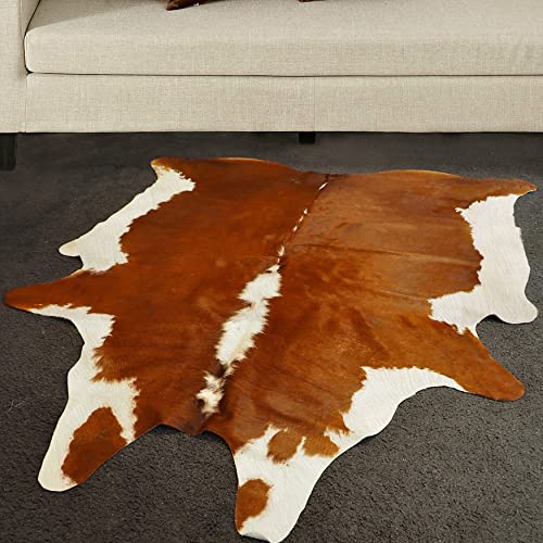 ASTAR Brown And White Cowhide Area Rug Premium Quality Natural Cow
