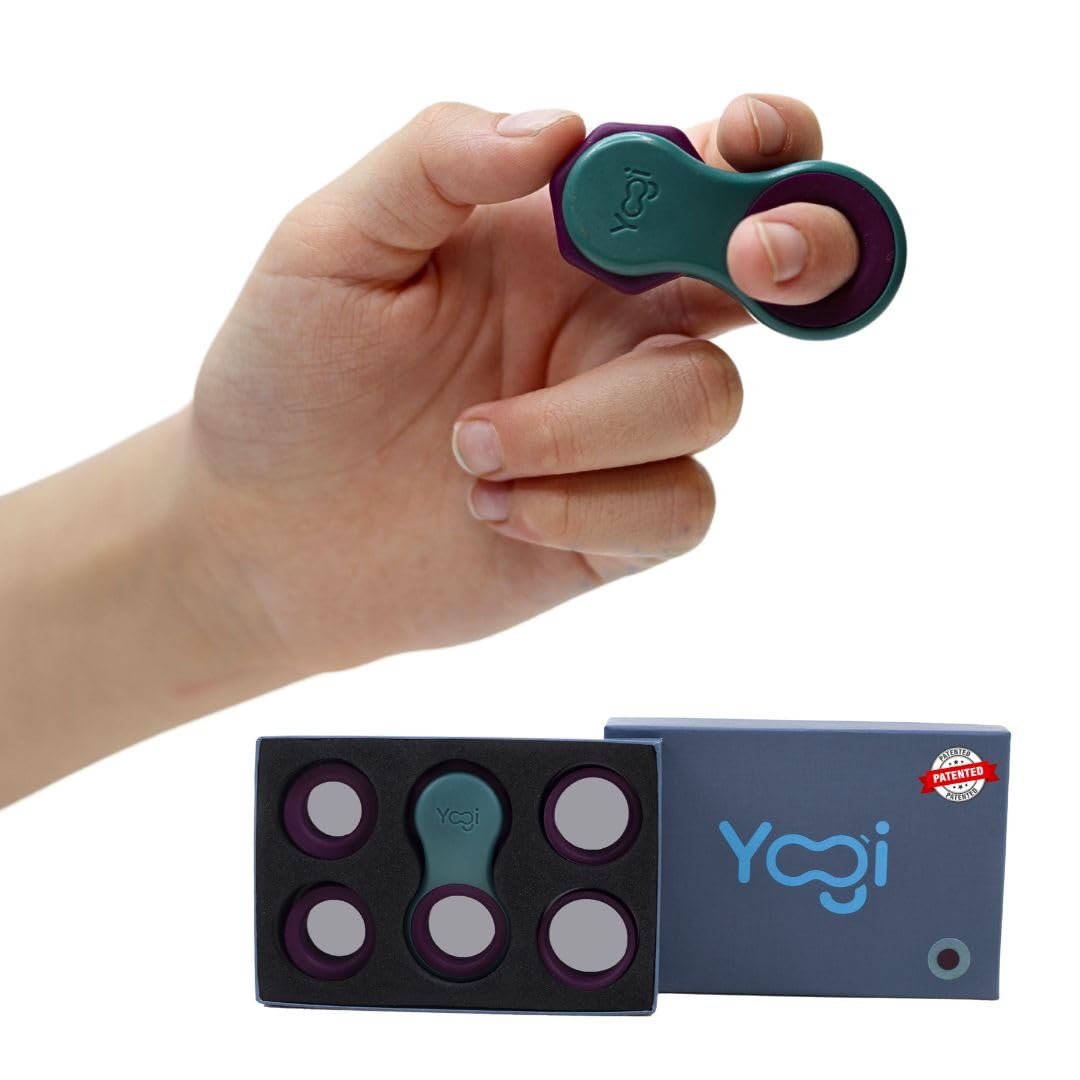 Photo 1 of Yogi Fidget Toy, Patented Fidget Spinners for Kids, Teens and Adults, School Fidget Toys for Kids 8-12, Spinning Toys for Autism, Anxiety, ADHD Toy, Five Ring Sizes, Easy to Use Sensory - Aurora