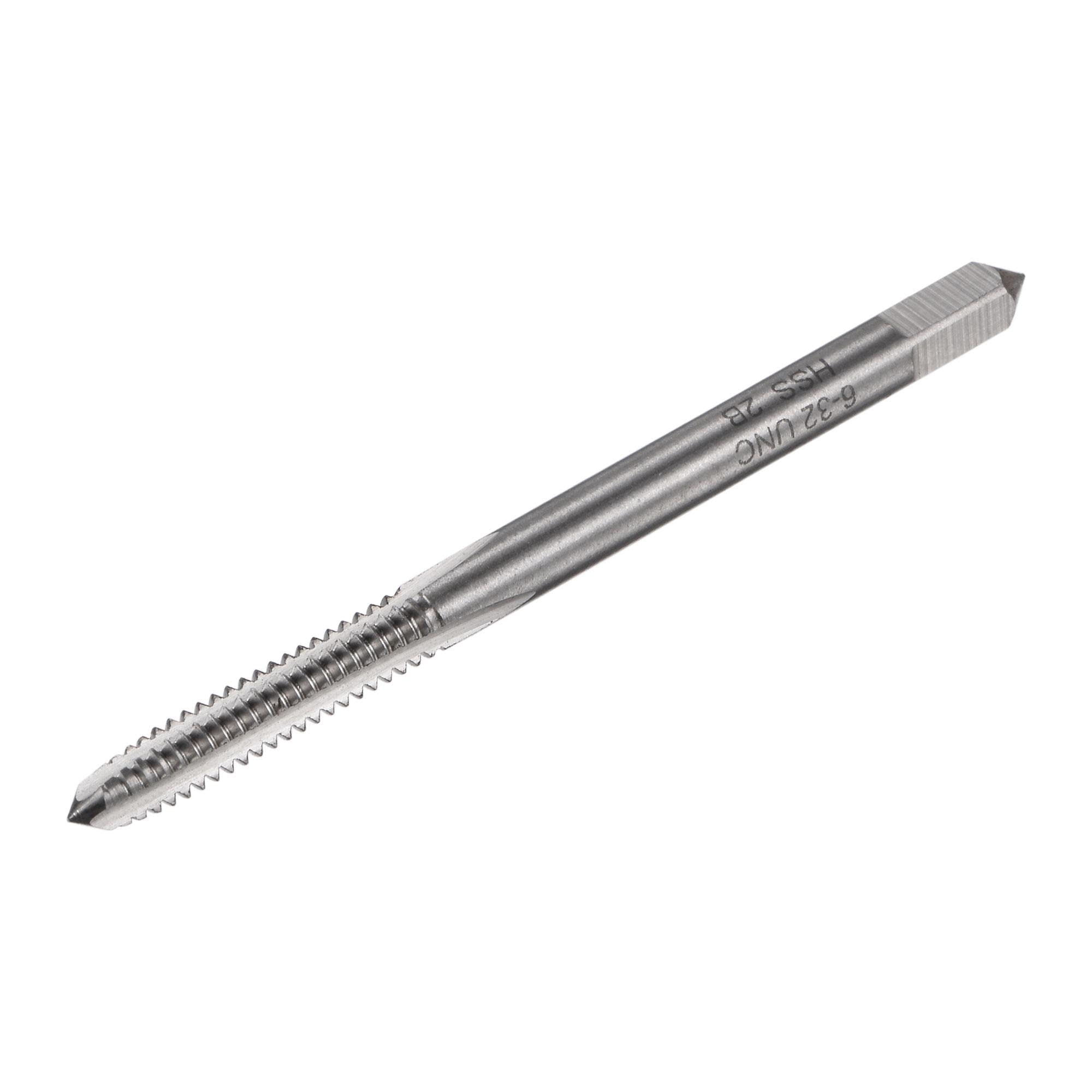 sourcing map Thread Milling Tap 6-32 UNC, M42 HSS (High Speed Steel) Uncoated 3 Straight Flutes Machine Screw Threading Tap 2B Tolerance Grade
