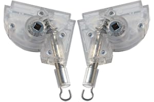 2pcs 2" Low Profile Wand Tilter Mechanism with Square Zinc Gear 3/16" (5mm) Hook Connection for Low Rail Horizontal Wood and 