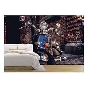Closeup Picture Scooter on The Street - Canvas Art Wall Decor - 66"x96"