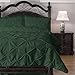 ExceptionalSheets Queen Size Comforter Set - 3 Piece Down Alternative Comforters - Decorative Pinch Pleat Pintuck Design - Wrinkle Resistant Microfiber Bed Set - Hunter Green