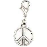 Peace Sign Clip on Charm Perfect for Necklaces and Bracelets 96P
