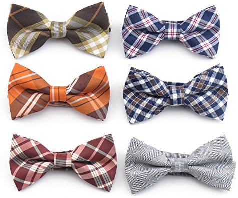 weiliboyin Children bowties for kids adjustable Pre-Tied baby bow ties set of 6 pcs