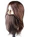 Kalyx Mannequin Head with Human Hair Cosmetology Manikin Male Mannequin Head Beard for Barber Shops Practice Cutting Styling and Free Clamp Stand(KAXE51 Brown)