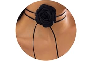 YURAOER Flower Choker Necklace for Women - Adjustable Lace-up Design Handmade Velvet Floral Choker Necklace, Elegant Summer Necklace for Weddings, Parties, and Holiday