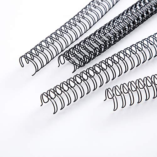 BNC Double Loop Wire Binding Rings 3:1 21 Holes Black Color Pack of 50 (3/4 Inches)