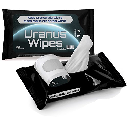Uranus Wipes Antibacterial Wet Wipes Funny Uranus Weird Gag for Friends Cool for Men Silly Uranus Novelty Stocking Stuffers for Adults Men White Elephant Idea