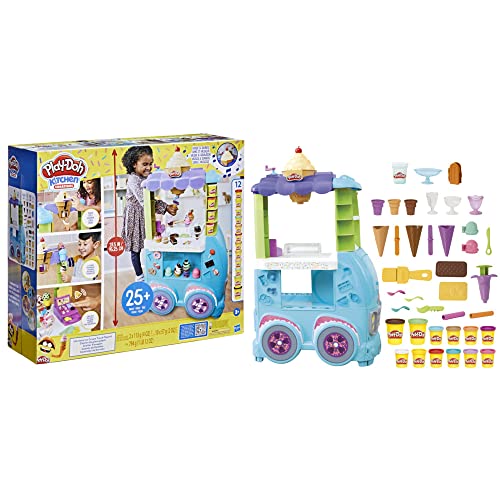 PlayDoh Kitchen Creations Ultimate Ice Cream Truck Toy Playset, Food Truck Toys for Kids, 27