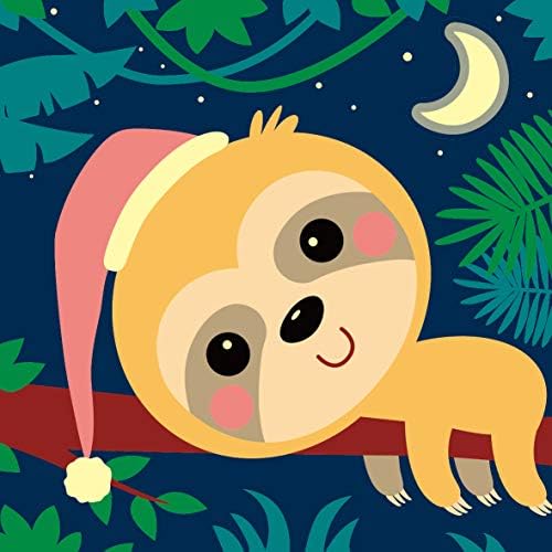 UHIPPO DIY Monkey Digital Oil Paint Numbers Kit for Kids (8X8 Inch Frame)
