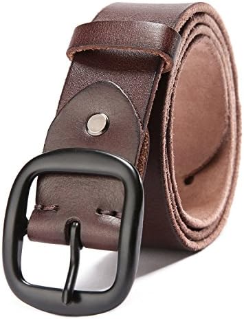 HYHZ 100% Cowhide Belt Men With Pin Buckle (50"(125cm), Coffee)