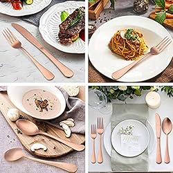 LIANYU 20 Piece Matte Copper Silverware