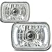 Auto Dynasty Set of 2Pcs 7X6 Inch Glass Lens Bult-In LED Chrome Housing Projector Headlight Lamps