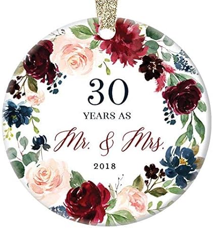 Regali Di Natale 30 Anni.Qidushop 2018 Ornamento Natalizio Per Il 30 Anniversario Di Matrimonio Marito E Moglie Sposata Per Trent 30 Anni Bel Regalo Di Natale Matrimonio Decorazione Per Albero Di Natale Amazon It Casa E Cucina