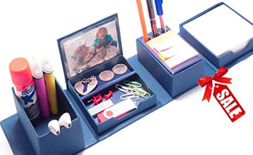 Unique Space Saving Modern Office Desk Organizer- Foldable, Sleek. Modern, Stylish, Best Suited as a Stylish Office Desk Organizer and Accessories,Secret Santa Gift For Coworkers, White Elephant Gift