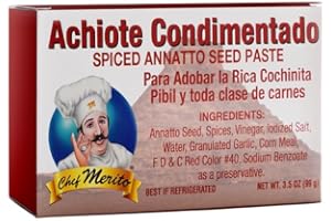 Chef Merito Spiced Achiote (Annatto Seed) Paste 3.5 Oz | Achote Pasta, Classic Mexican Seasoning