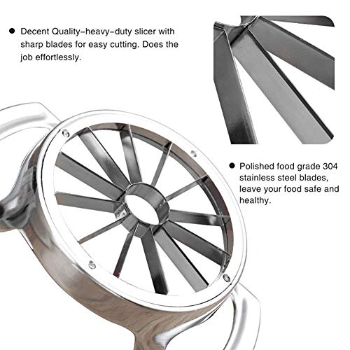 FEITA Stainless Steel Apple Slicer and Corer 12 Blades Food Grade 304 Extra Large Heavy Duty Apple Cutter Divider up to 4 Inch Apples