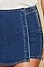 Trend Director Women's Boho Blue Denim Side Buttons Closure High Waisted Mini Denim Skorts/Wrap Skirt Shorts (Large)
