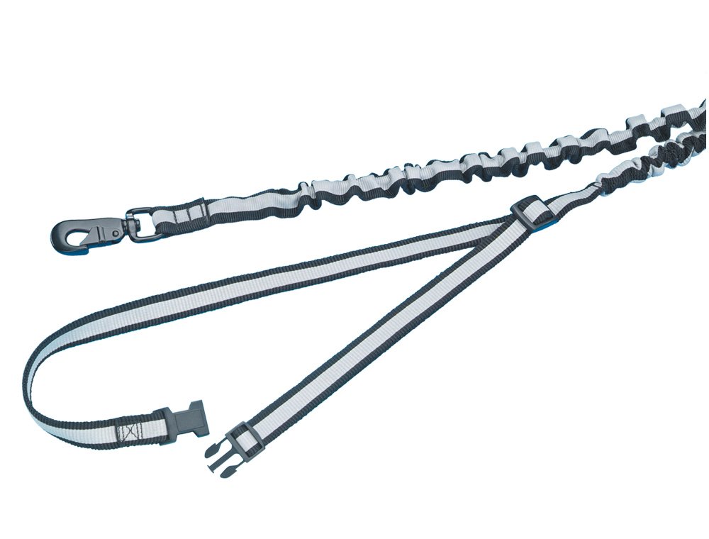 Nobby Elastic Jogging Lead Roap with Waist Strap for Dog, 80x120cm, Black