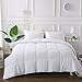 DECROOM White Comforter Set Full Queen Size, 2 Bonus Pillow Shams,Down Alternative Quilted Duvet Insert,3M Moisture-wicking Treament,Light Weight Soft and Hypoallergenic for All Season