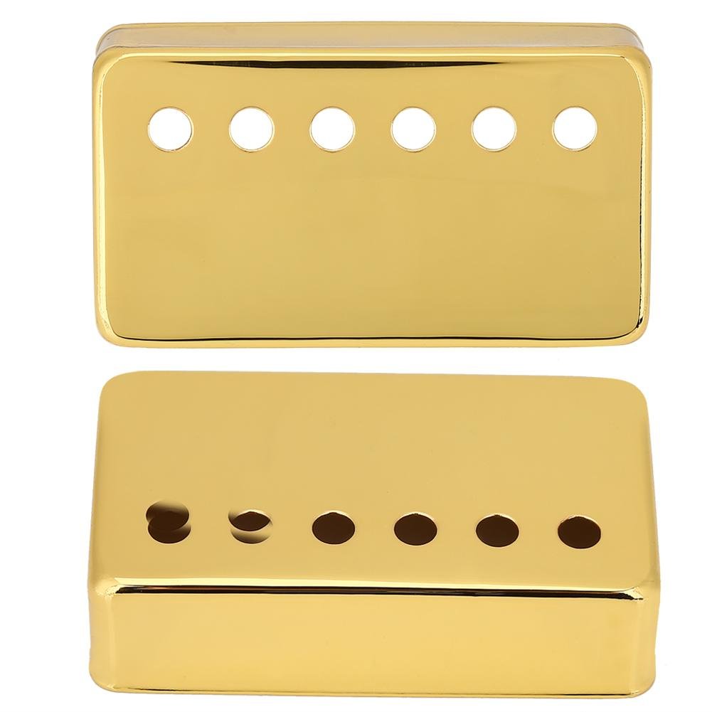 2 Pack Metal Guitar Pickup Cover, Guitar Pickup Frame Mounting Ring for Neck & Bridge of Electric Guitars(Gold)