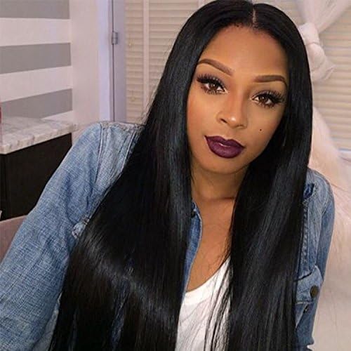 Oxeely Glueless Lace Front Wigs Long Straight Hair Yaki Heat Resistant Synthetic Lace Front Wigs for Black Women 22inch