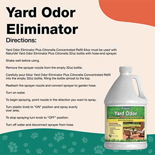 NaturVet Yard Odor Eliminator Plus Citronella Spray Eliminate Stool
