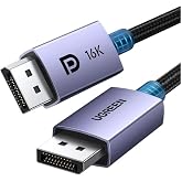 UGREEN 16K 16FT DisplayPort Cable 2.1 54Gbps | Support 8K@240Hz 1080P@540Hz HDR, HDCP, DSC 1.2a, Braided Display Port Cord Compatible FreeSync G-Sync Video Card Monitor