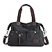 Lonson Unisex Large Capacity Multiple-pockets Shoulder Bag with Removable Strap Black One Size