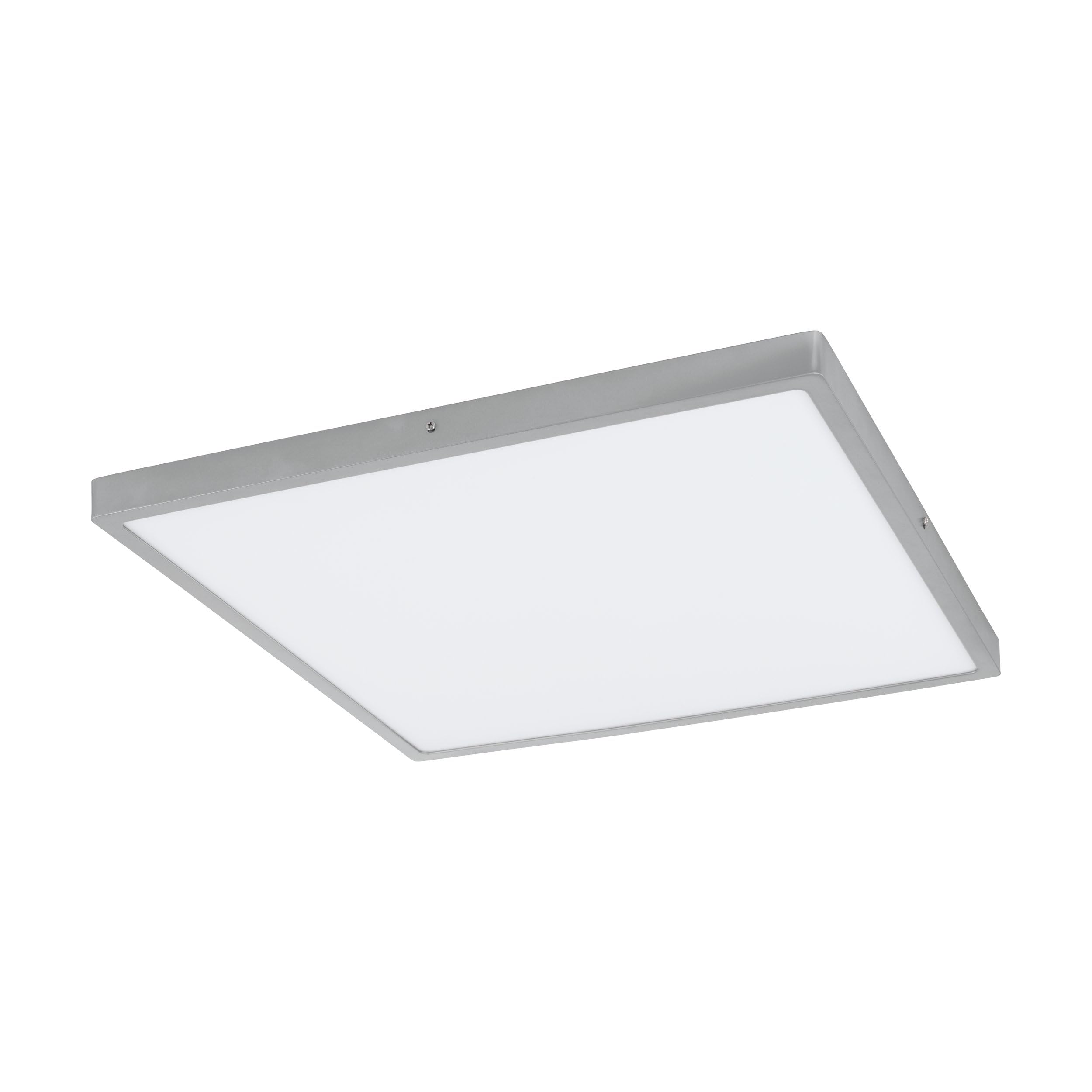 EGLO Fueva 1 LED Ceiling Light, 1 Bulb, Material: Aluminium, Plastic, Colour: Silver, White, L: 50 x 50 cm, Neutral White